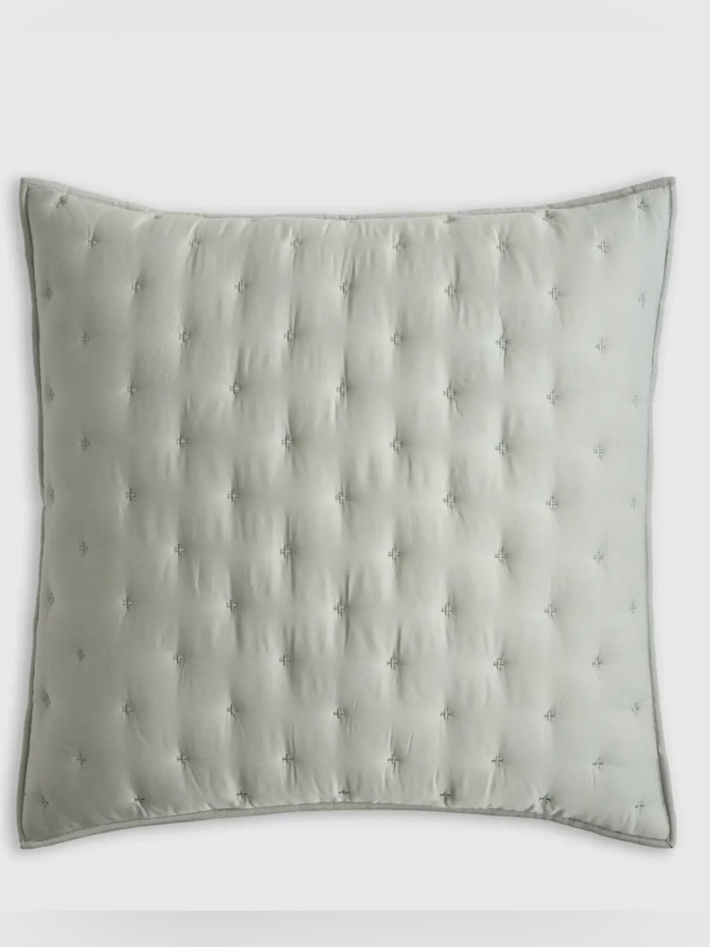 NEW Quince Bamboo Dream Quilted Euro Sham, 26 X 26 (Eucalyptus)